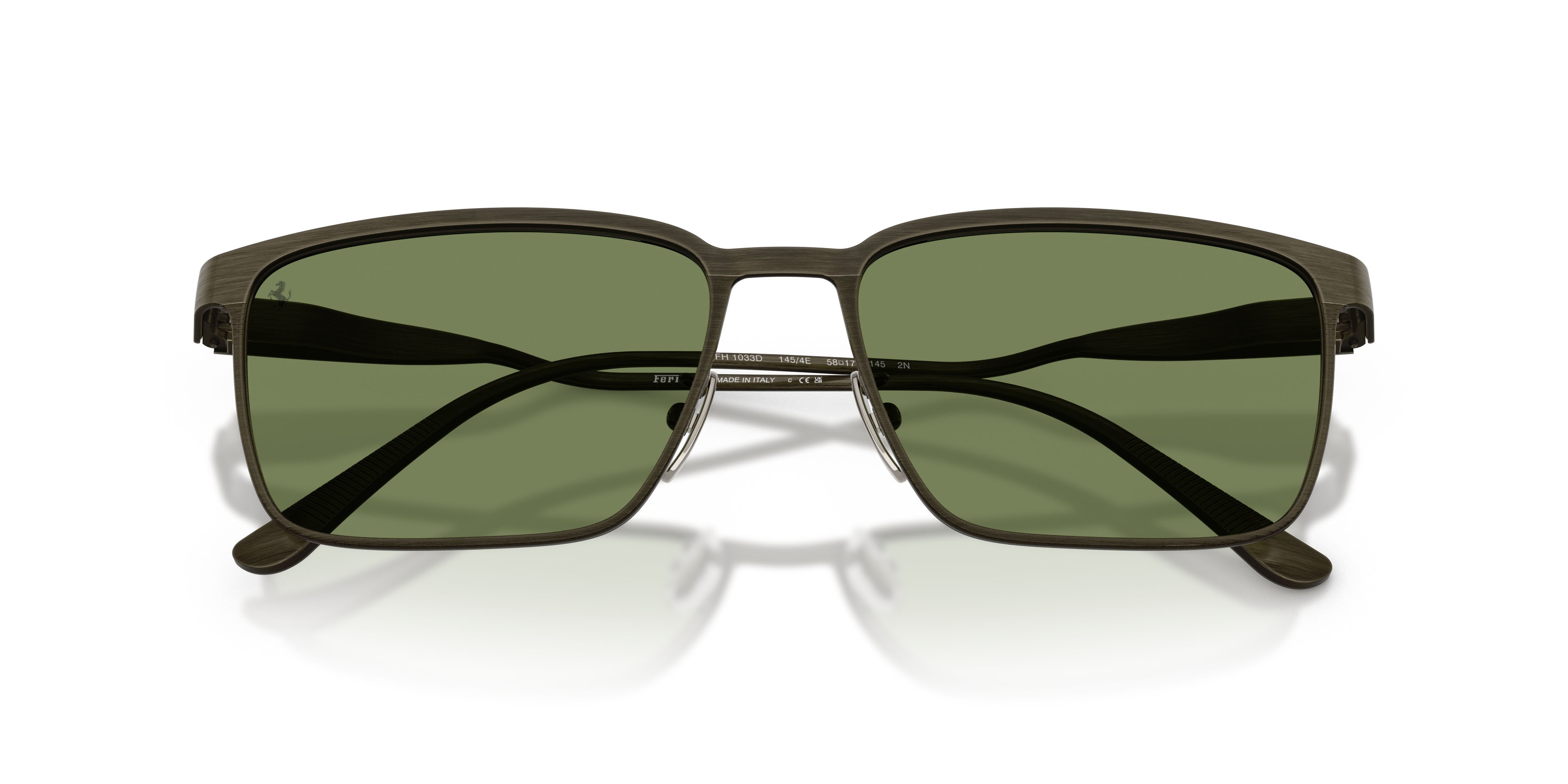 Occhiali da sole Ferrari FH 1033D (145/4E) colore grey brush forma quadrato lenti verde crystal