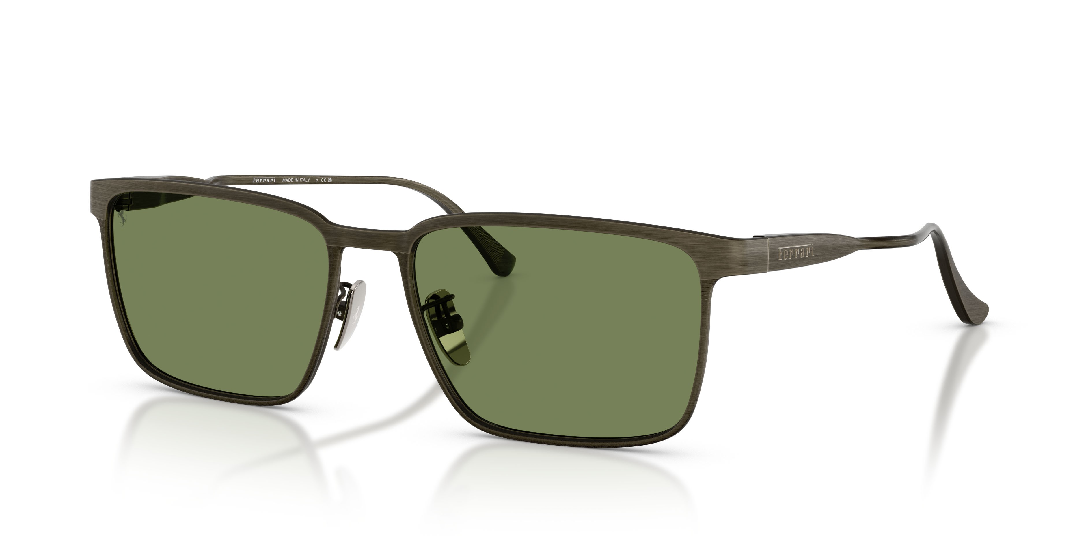 Occhiali da sole Ferrari FH 1033D (145/4E) colore grey brush forma quadrato lenti verde crystal