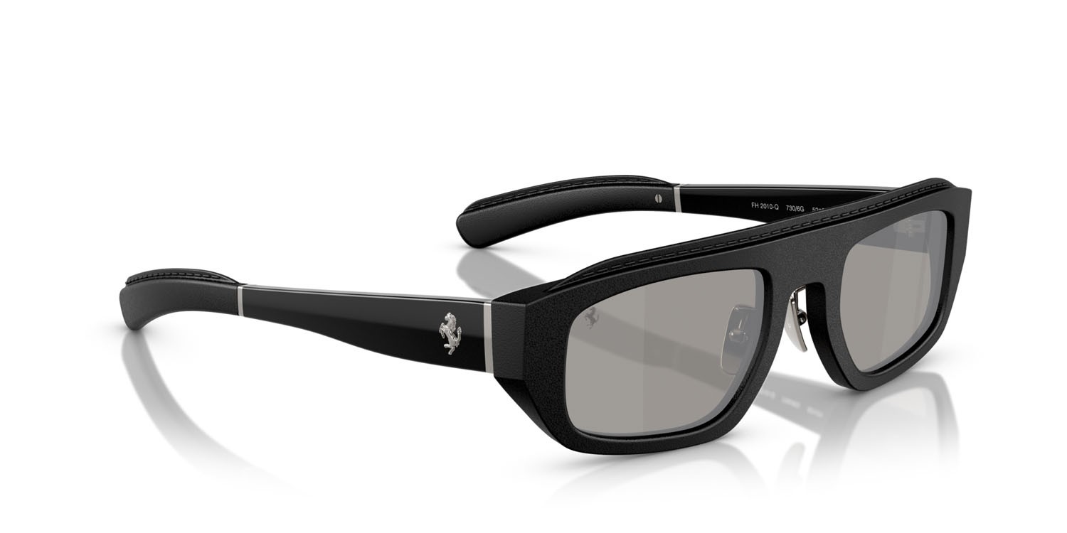 Occhiali da sole Ferrari FH 2010Q (730/6G) colore nero forma quadrato lenti argento a specchio