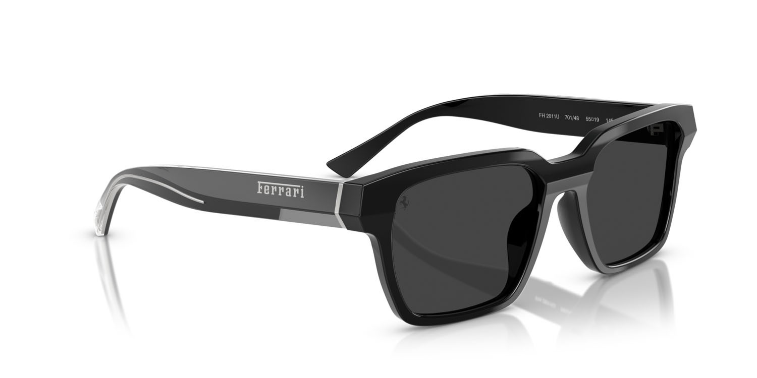 Occhiali da sole Ferrari FH 2011U (701/48) colore nero forma quadrato lenti polar grigio