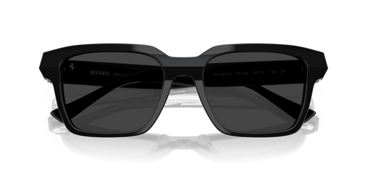 Occhiali da sole Ferrari FH 2011U (701/48) colore nero forma quadrato lenti polar grigio