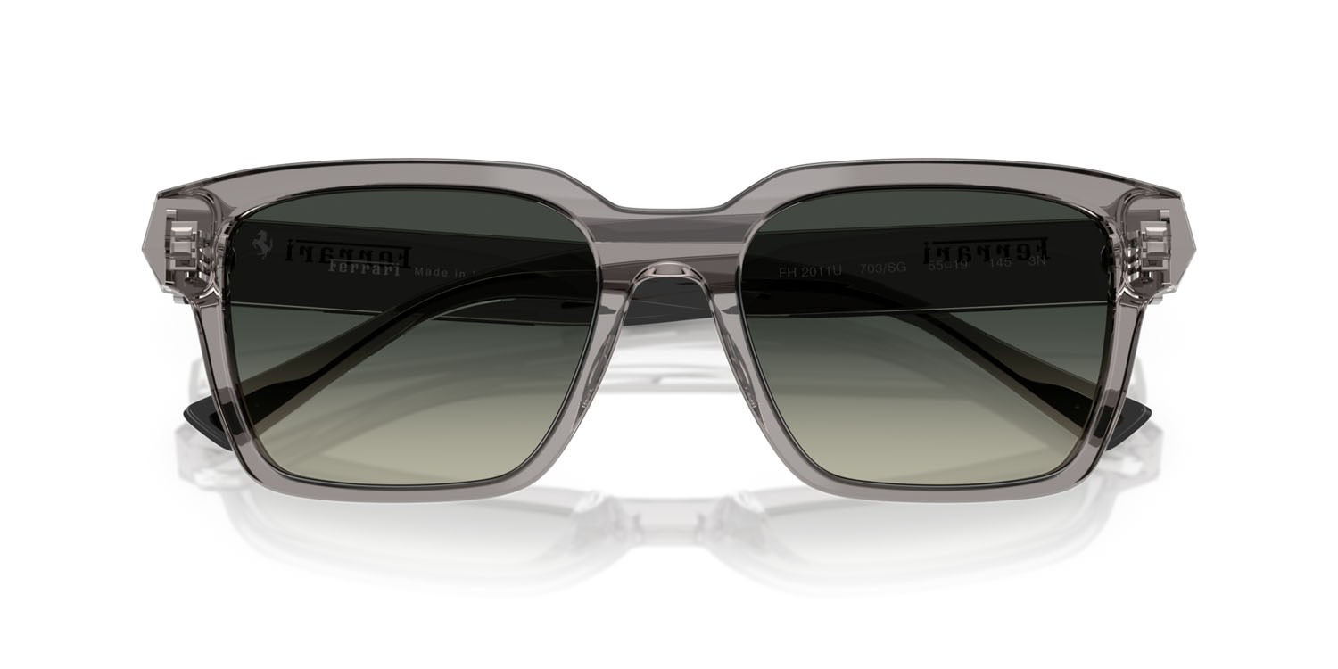 Occhiali da sole Ferrari FH 2011U (703/SG) colore grigio trasparente forma quadrato lenti grigio sfumato