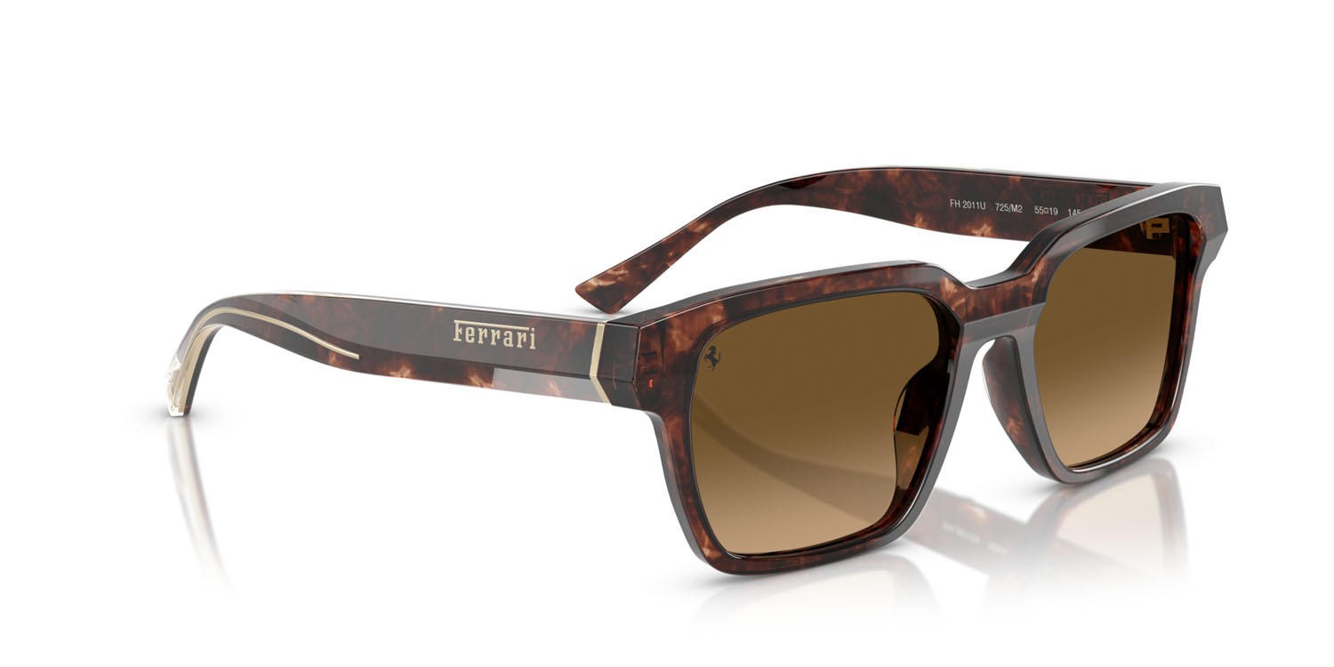 Occhiali da sole Ferrari FH 2011U (725/M2) colore havana caramello forma quadrato lenti marrone sfumato