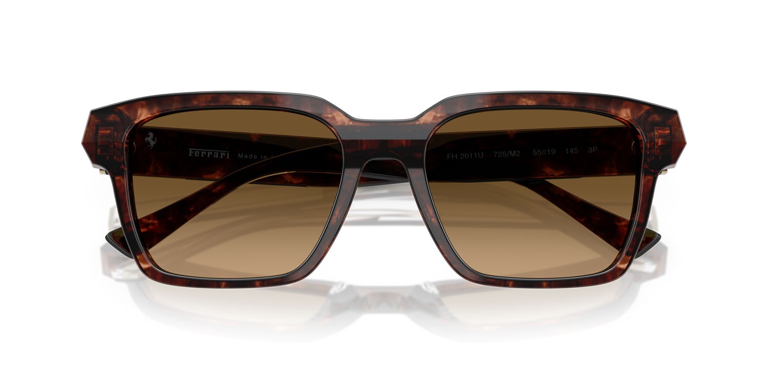 Occhiali da sole Ferrari FH 2011U (725/M2) colore havana caramello forma quadrato lenti marrone sfumato