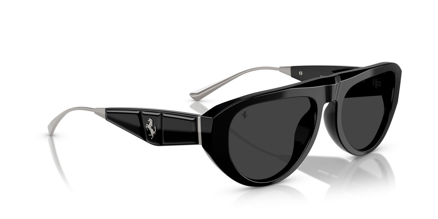 Occhiali da sole Ferrari FH 2012U (701/48) colore nero forma aviator lenti polar grigio