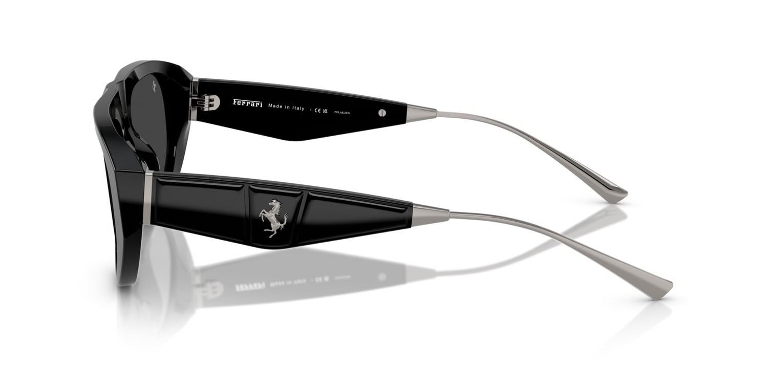 Occhiali da sole Ferrari FH 2012U (701/48) colore nero forma aviator lenti polar grigio