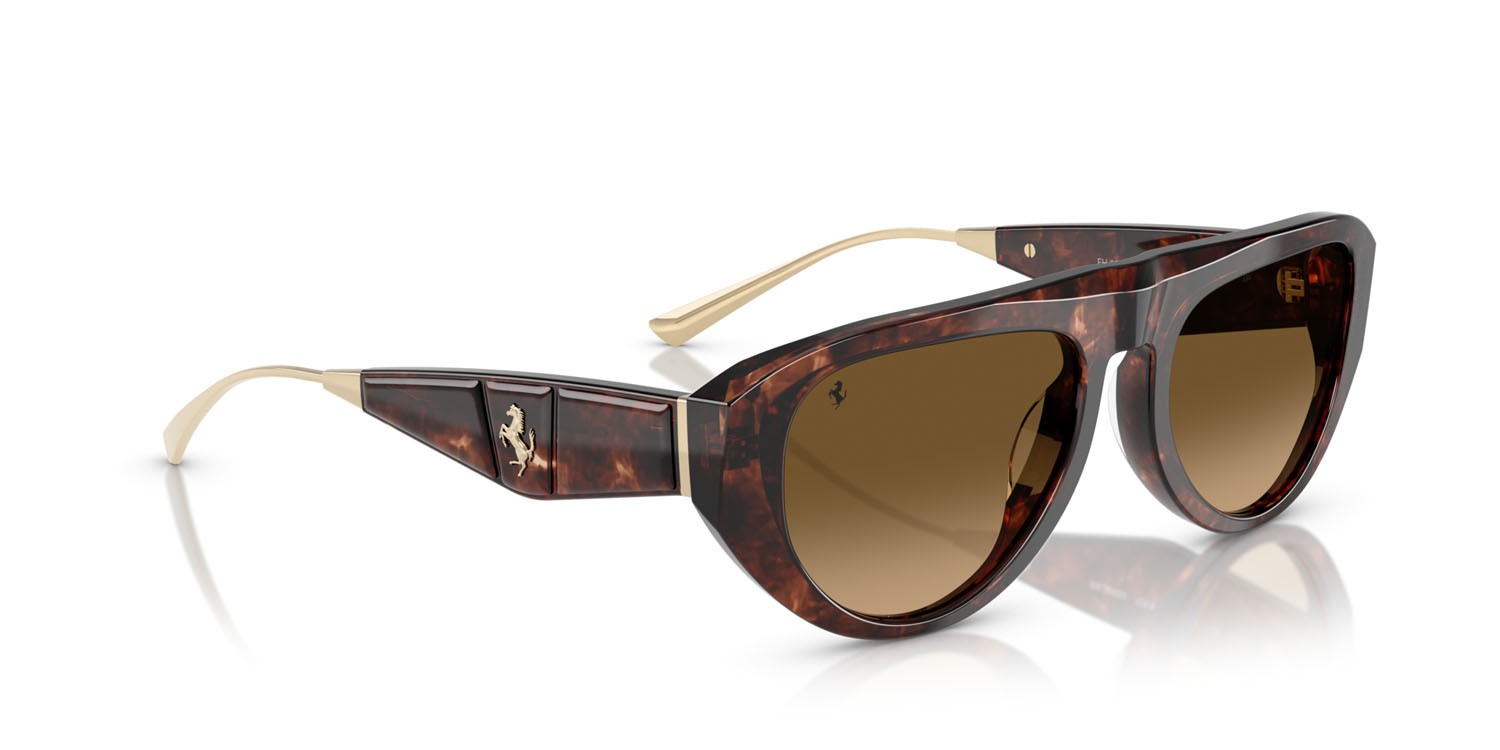 Occhiali da sole Ferrari FH 2012U (725/M2) colore caramello havana forma aviator lenti polarizzata marrone sfumato