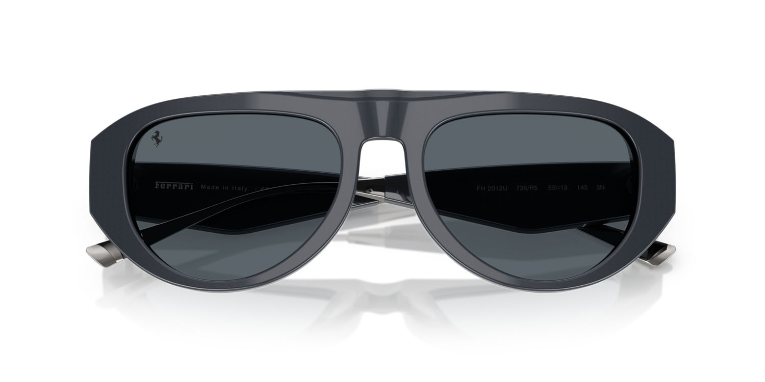 Occhiali da sole Ferrari FH 2012U (726/R5) colore grigio iridescente forma aviator lenti grigio