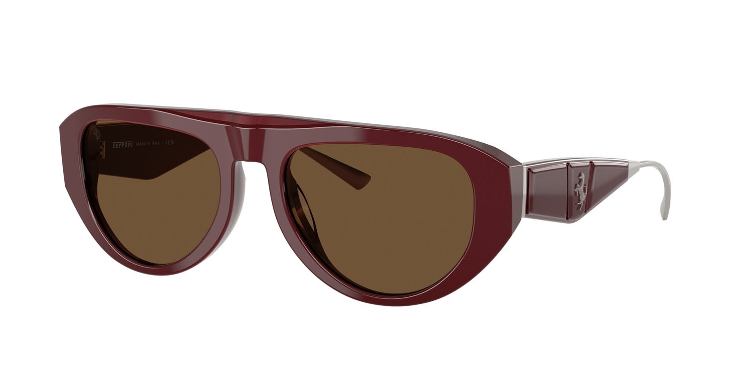 Occhiali da sole Ferrari FH 2012U (727/53) colore bordeaux iridescente forma aviator lenti marrone