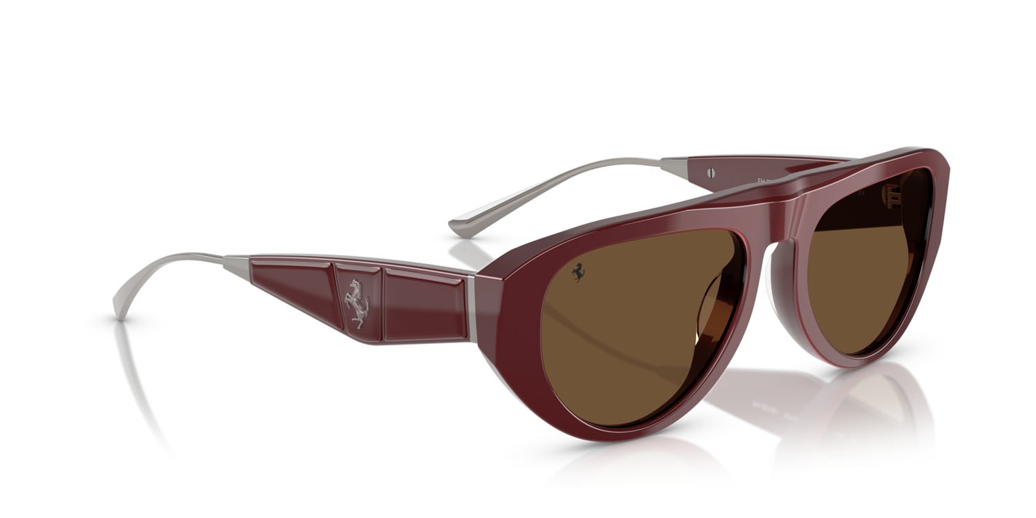 Occhiali da sole Ferrari FH 2012U (727/53) colore bordeaux iridescente forma aviator lenti marrone