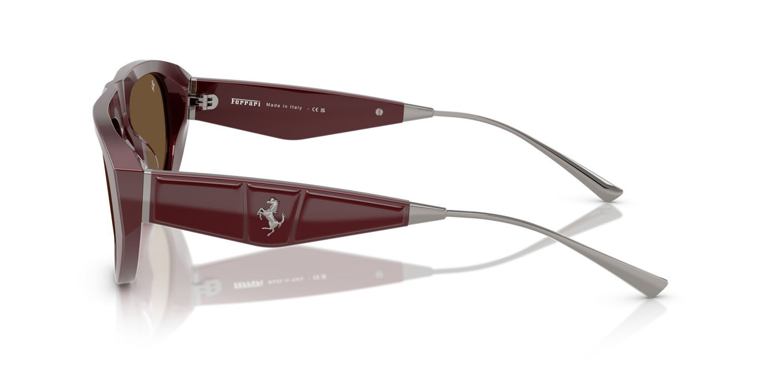 Occhiali da sole Ferrari FH 2012U (727/53) colore bordeaux iridescente forma aviator lenti marrone