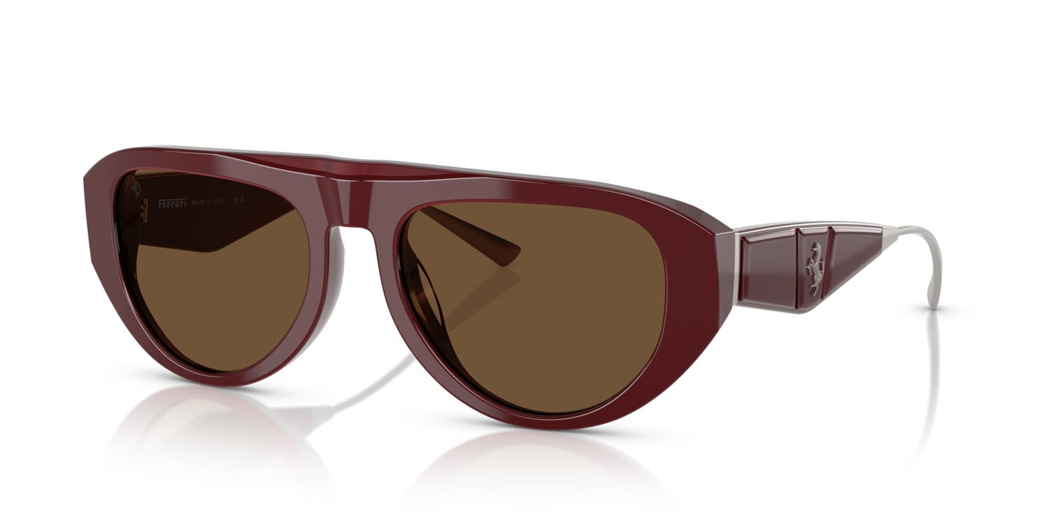 Occhiali da sole Ferrari FH 2012U (727/53) colore bordeaux iridescente forma aviator lenti marrone