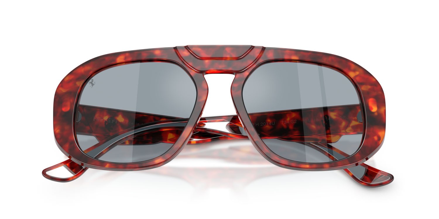 Occhiali da sole Ferrari FH 2014U (734/S2) colore tartarugato marrone forma quadrato lenti polarizzata blu
