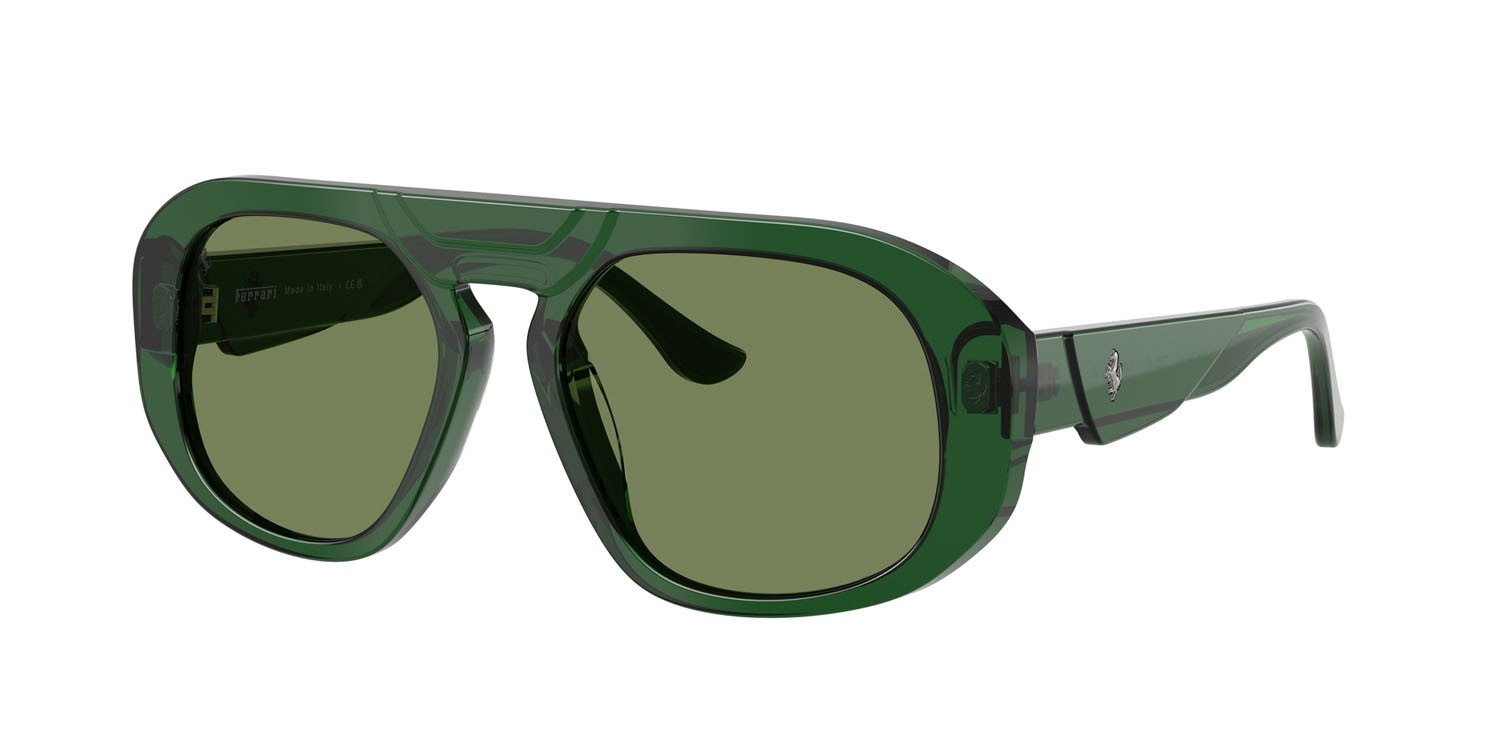 Occhiali da sole Ferrari FH 2014U (735/4E) colore verde scuro forma quadrato lenti verde