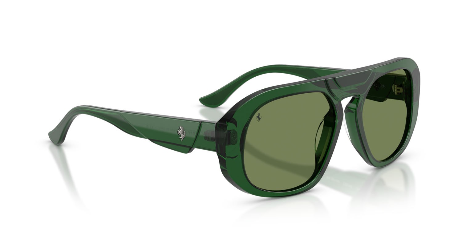 Occhiali da sole Ferrari FH 2014U (735/4E) colore verde scuro forma quadrato lenti verde