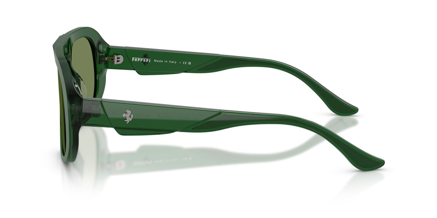 Occhiali da sole Ferrari FH 2014U (735/4E) colore verde scuro forma quadrato lenti verde