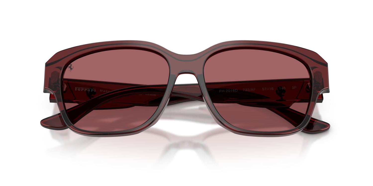 Occhiali da sole Ferrari FH 2016D (732/AF) colore bordeaux forma quadrato lenti polarizzata viola
