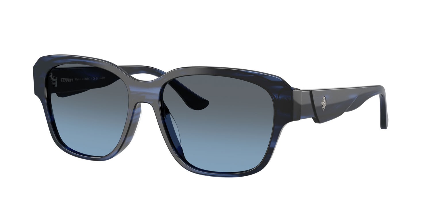 Occhiali da sole Ferrari FH 2016D (733/P4) colore striato blu forma quadrato lenti polarizzata blu sfumato