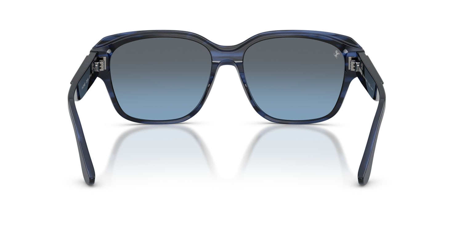Occhiali da sole Ferrari FH 2016D (733/P4) colore striato blu forma quadrato lenti polarizzata blu sfumato