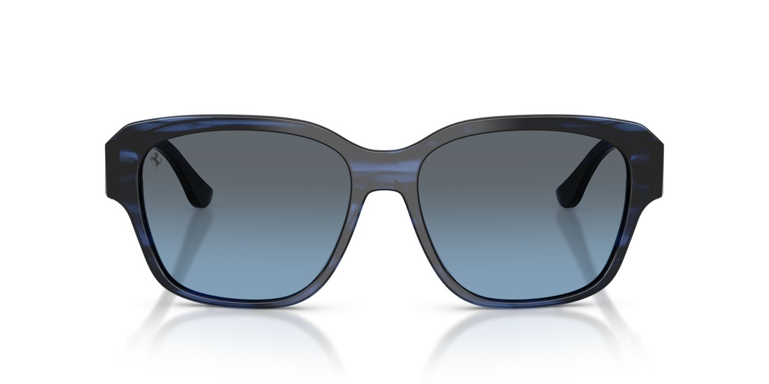 Occhiali da sole Ferrari FH 2016D (733/P4) colore striato blu forma quadrato lenti polarizzata blu sfumato