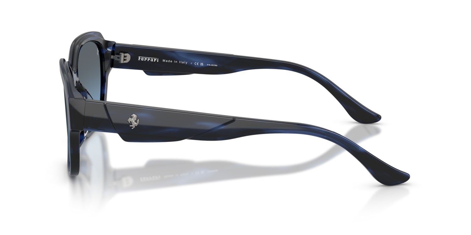 Occhiali da sole Ferrari FH 2016D (733/P4) colore striato blu forma quadrato lenti polarizzata blu sfumato