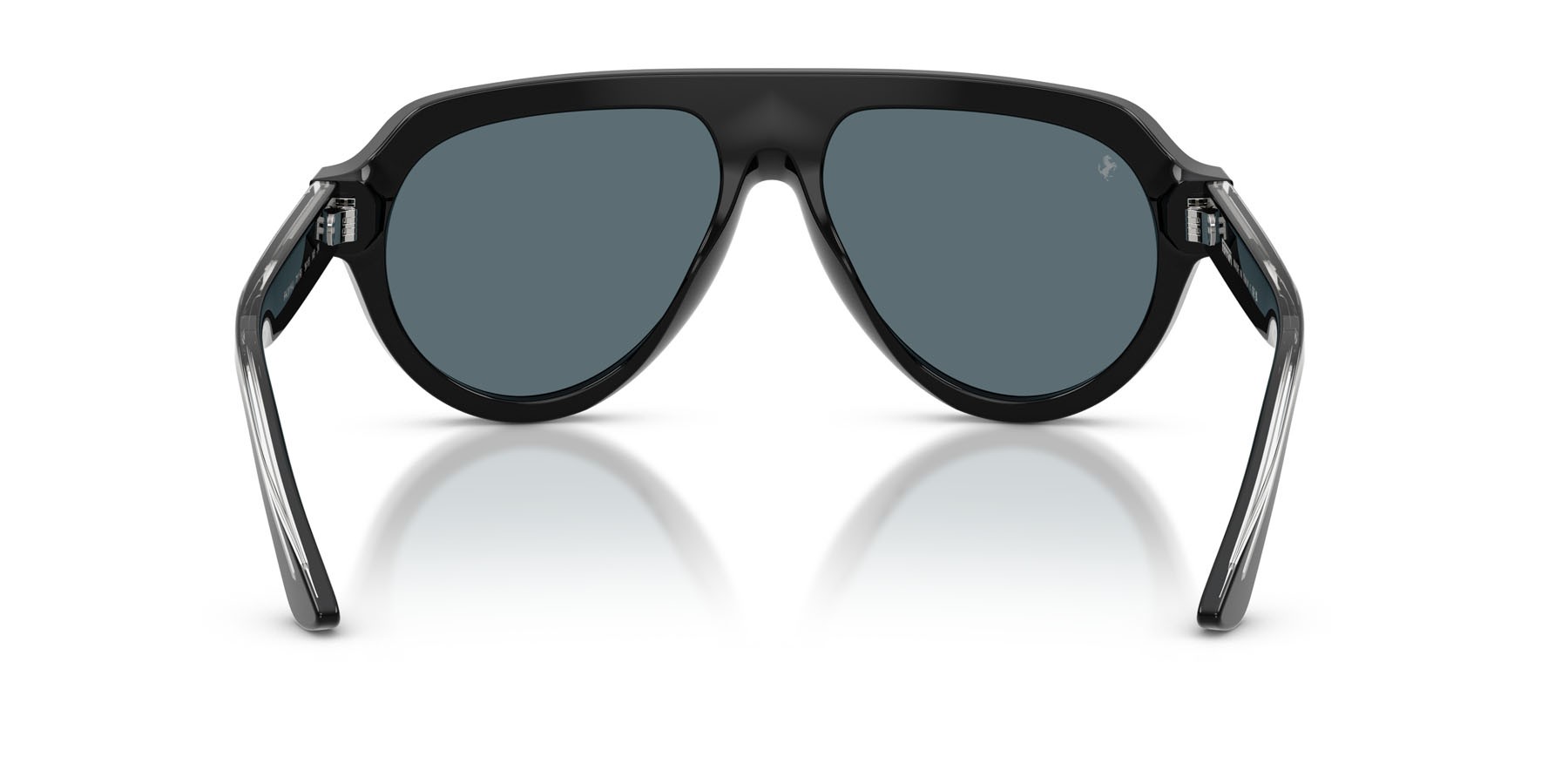 Occhiali da sole Ferrari FH 2019U (701/R5) colore nero lucido forma aviator lenti blu