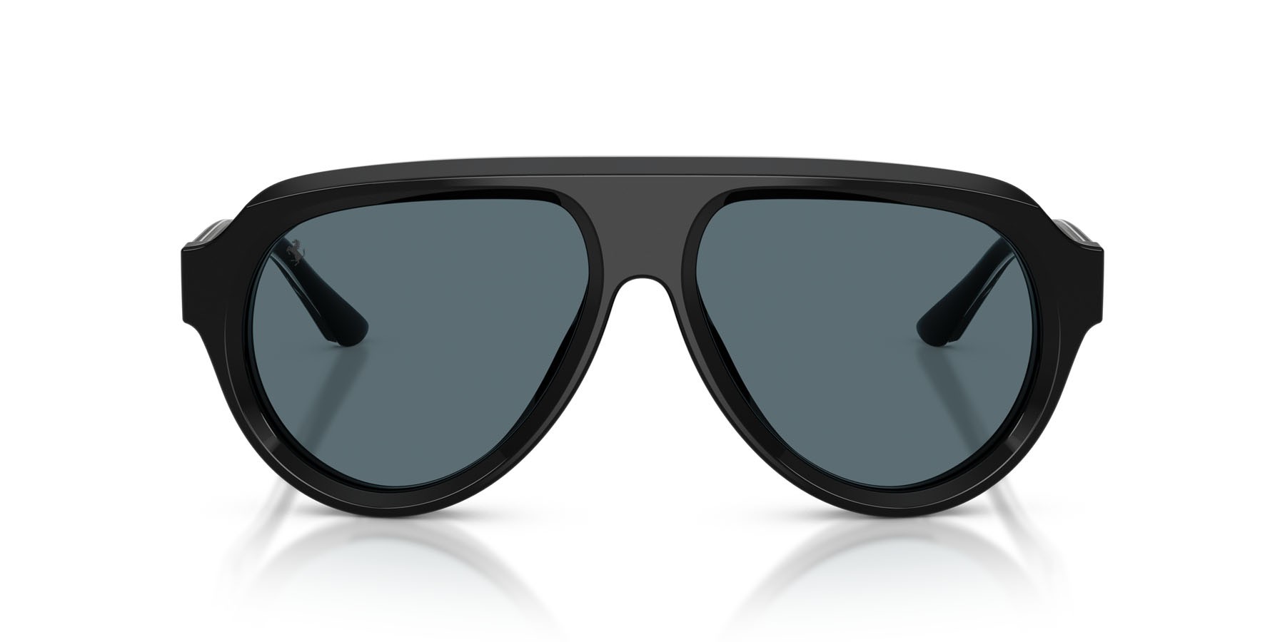 Occhiali da sole Ferrari FH 2019U (701/R5) colore nero lucido forma aviator lenti blu