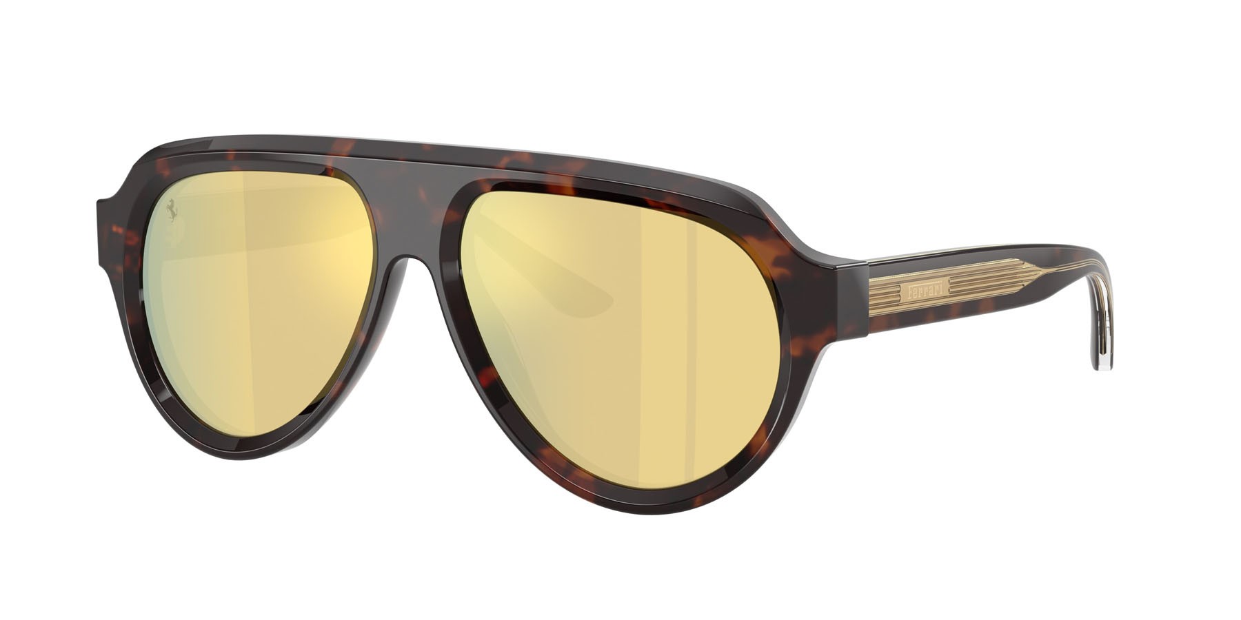 Occhiali da sole Ferrari FH 2019U (750/W4) colore tartarugato marrone forma aviator lenti marrone specchiato oro