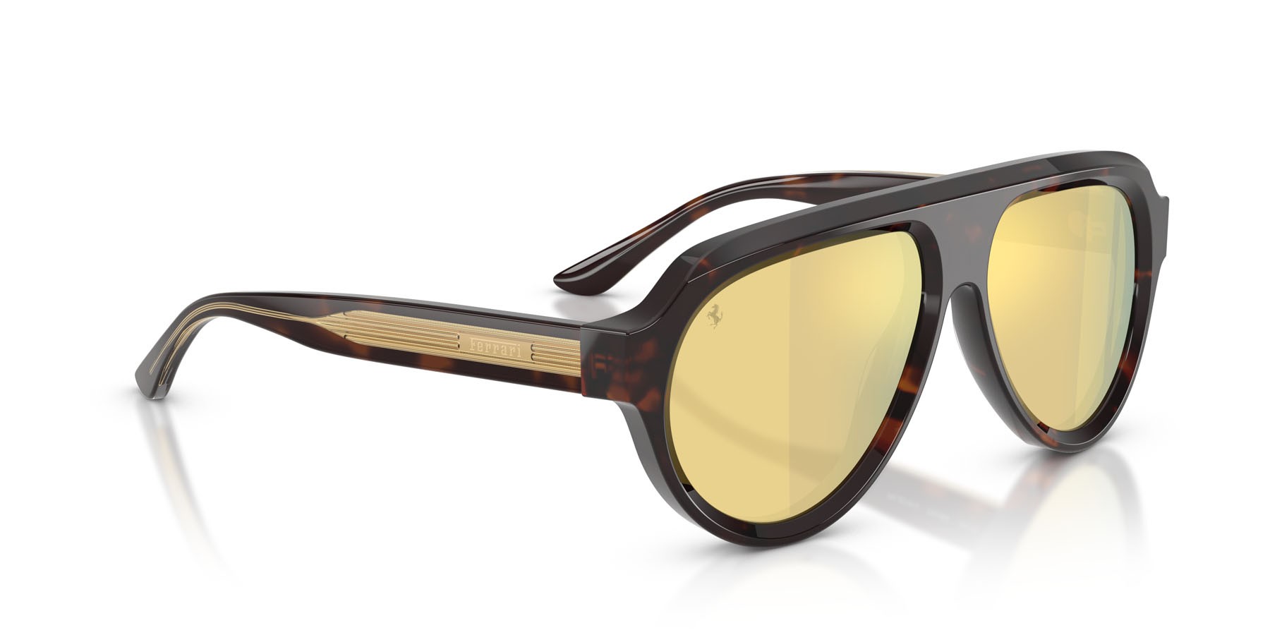 Occhiali da sole Ferrari FH 2019U (750/W4) colore tartarugato marrone forma aviator lenti marrone specchiato oro