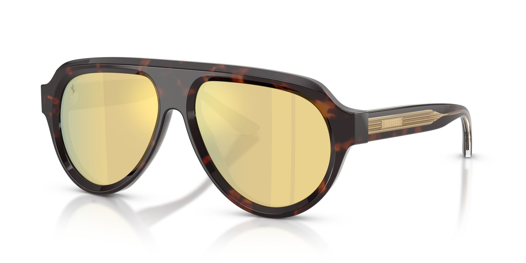 Occhiali da sole Ferrari FH 2019U (750/W4) colore tartarugato marrone forma aviator lenti marrone specchiato oro