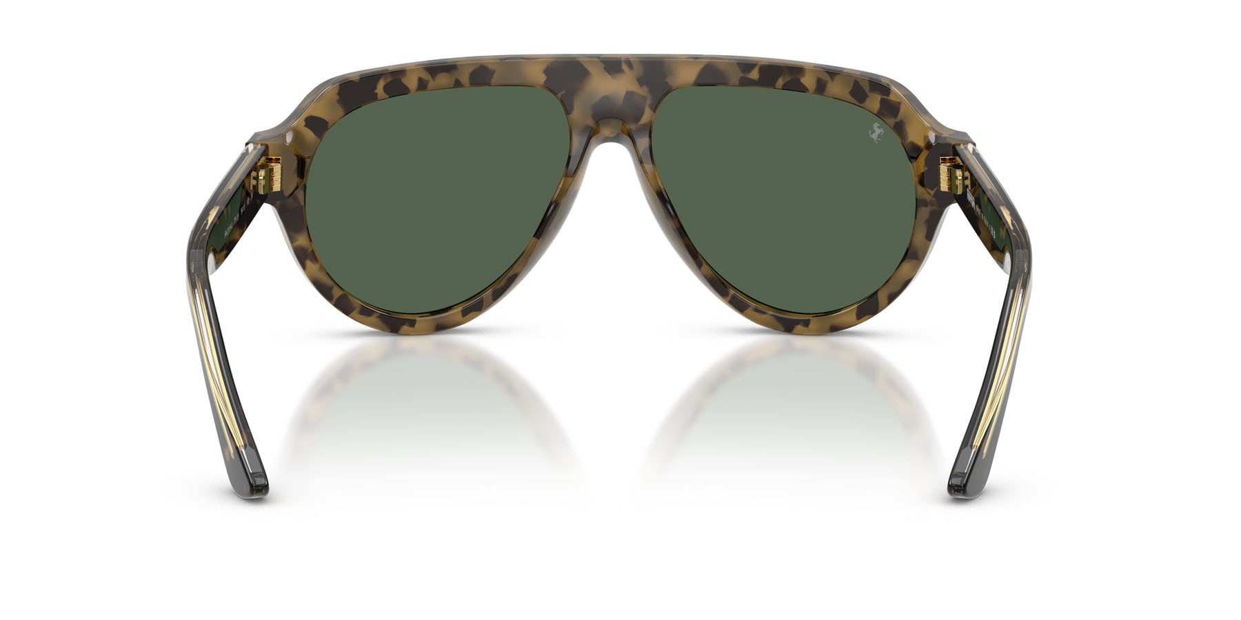 Occhiali da sole Ferrari FH 2019U (751/39) colore tartarugato marrone forma aviator lenti verde specchiato oro