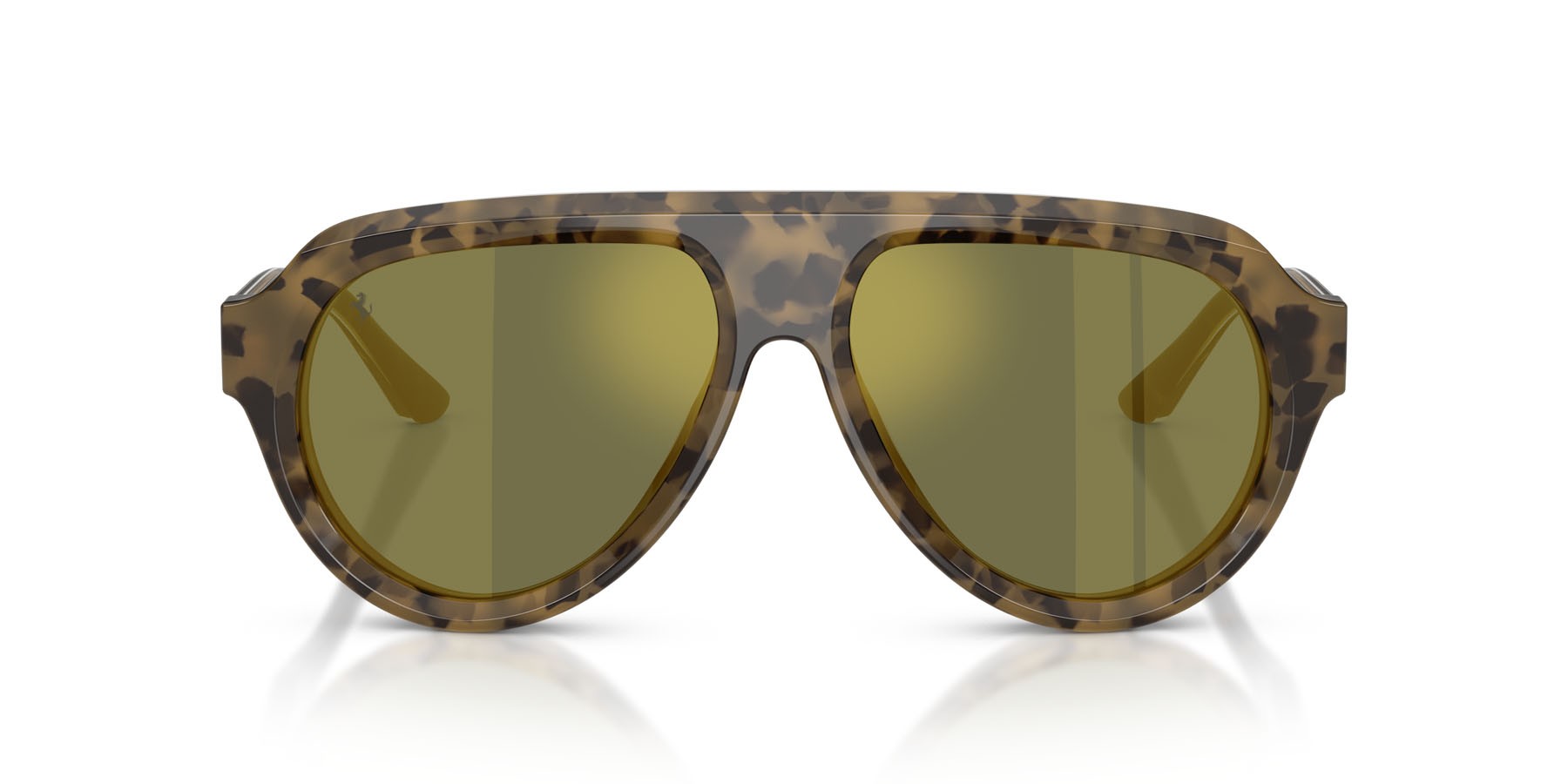 Occhiali da sole Ferrari FH 2019U (751/39) colore tartarugato marrone forma aviator lenti verde specchiato oro