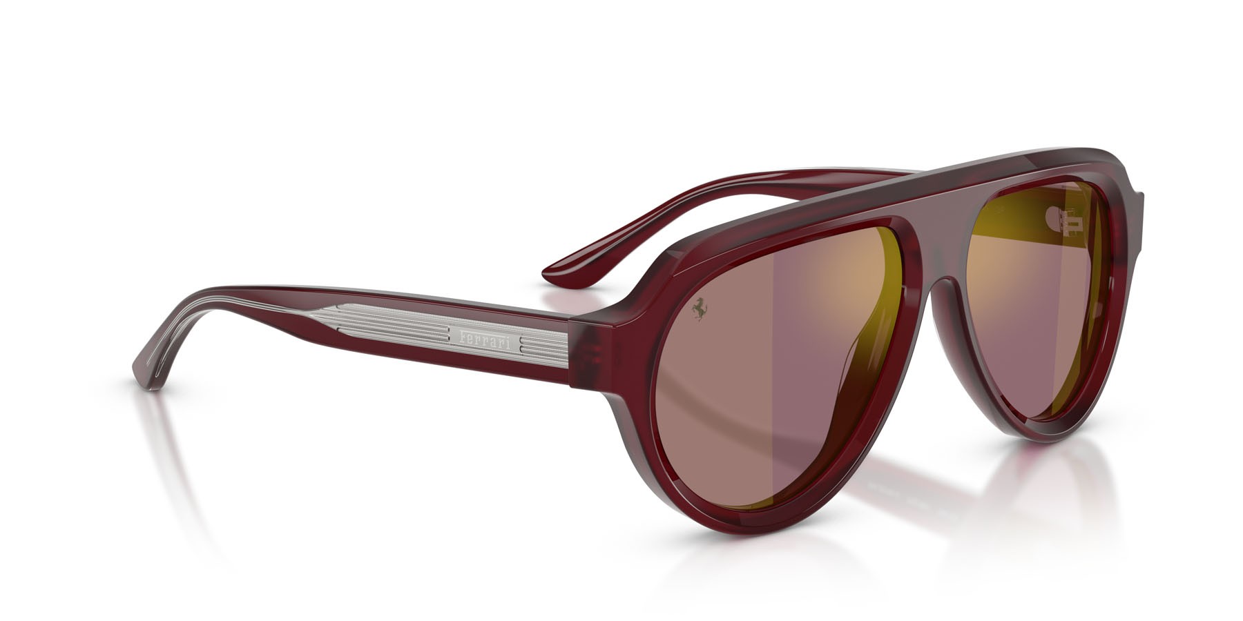 Occhiali da sole Ferrari FH 2019U (752/W0) colore rosso opale forma aviator lenti viola/oro