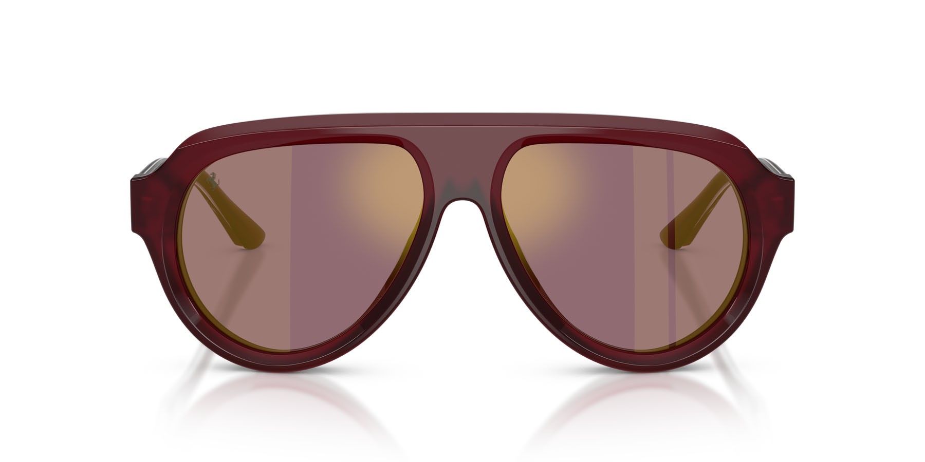 Occhiali da sole Ferrari FH 2019U (752/W0) colore rosso opale forma aviator lenti viola/oro