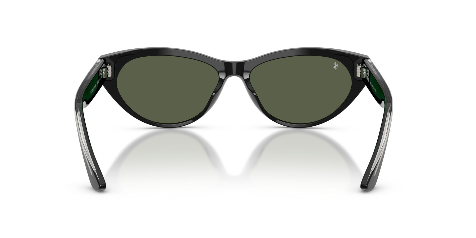 Occhiali da sole Ferrari FH 2020U (701/W3) colore nero lucido forma cat eye lenti grigio chiaro