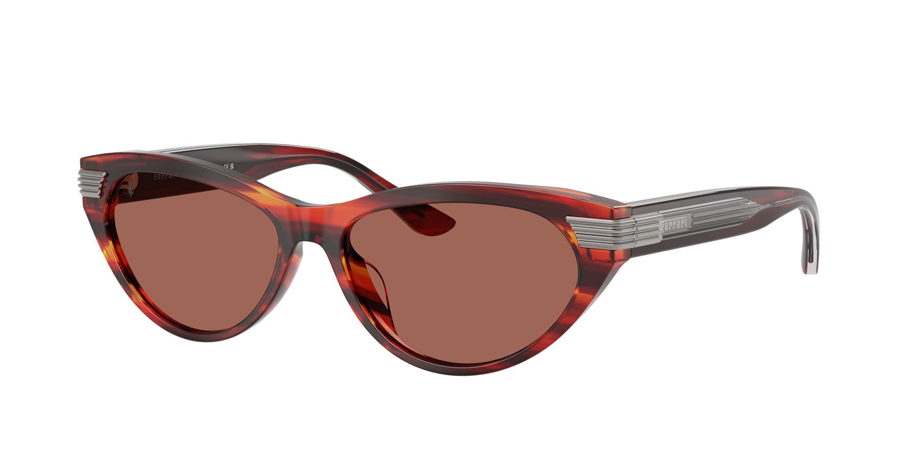 Occhiali da sole Ferrari FH 2020U (753/H2) colore striato marrone forma cat eye lenti marrone