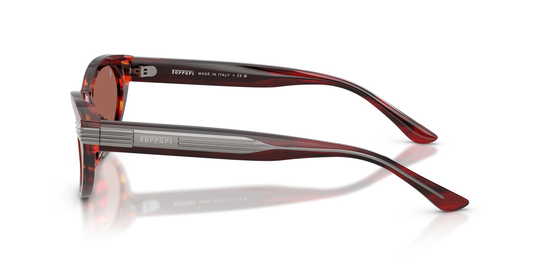 Occhiali da sole Ferrari FH 2020U (753/H2) colore striato marrone forma cat eye lenti marrone