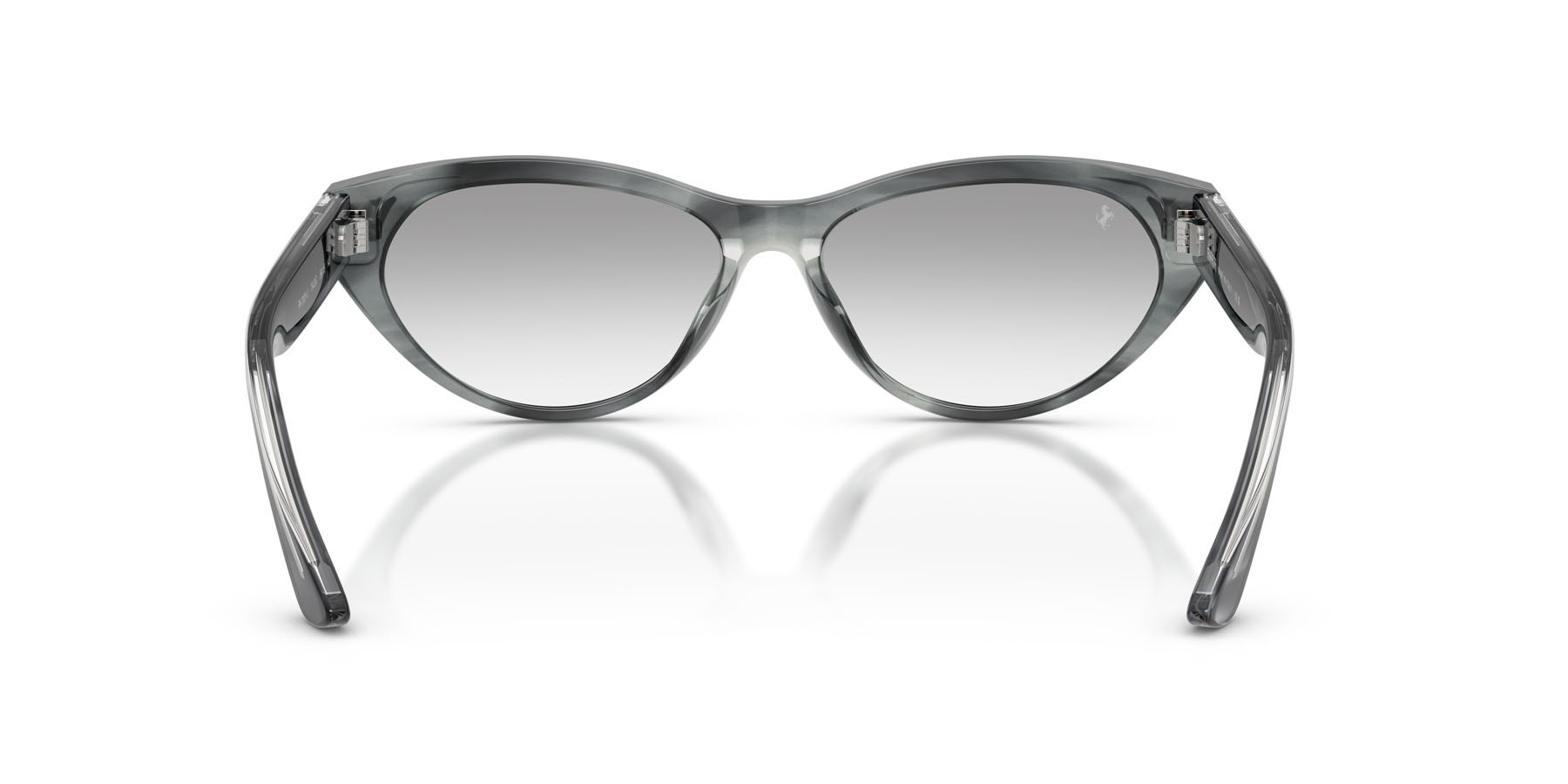 Occhiali da sole Ferrari FH 2020U (754/3G) colore striato blu forma cat eye lenti trasparente a specchio sfumato grigio