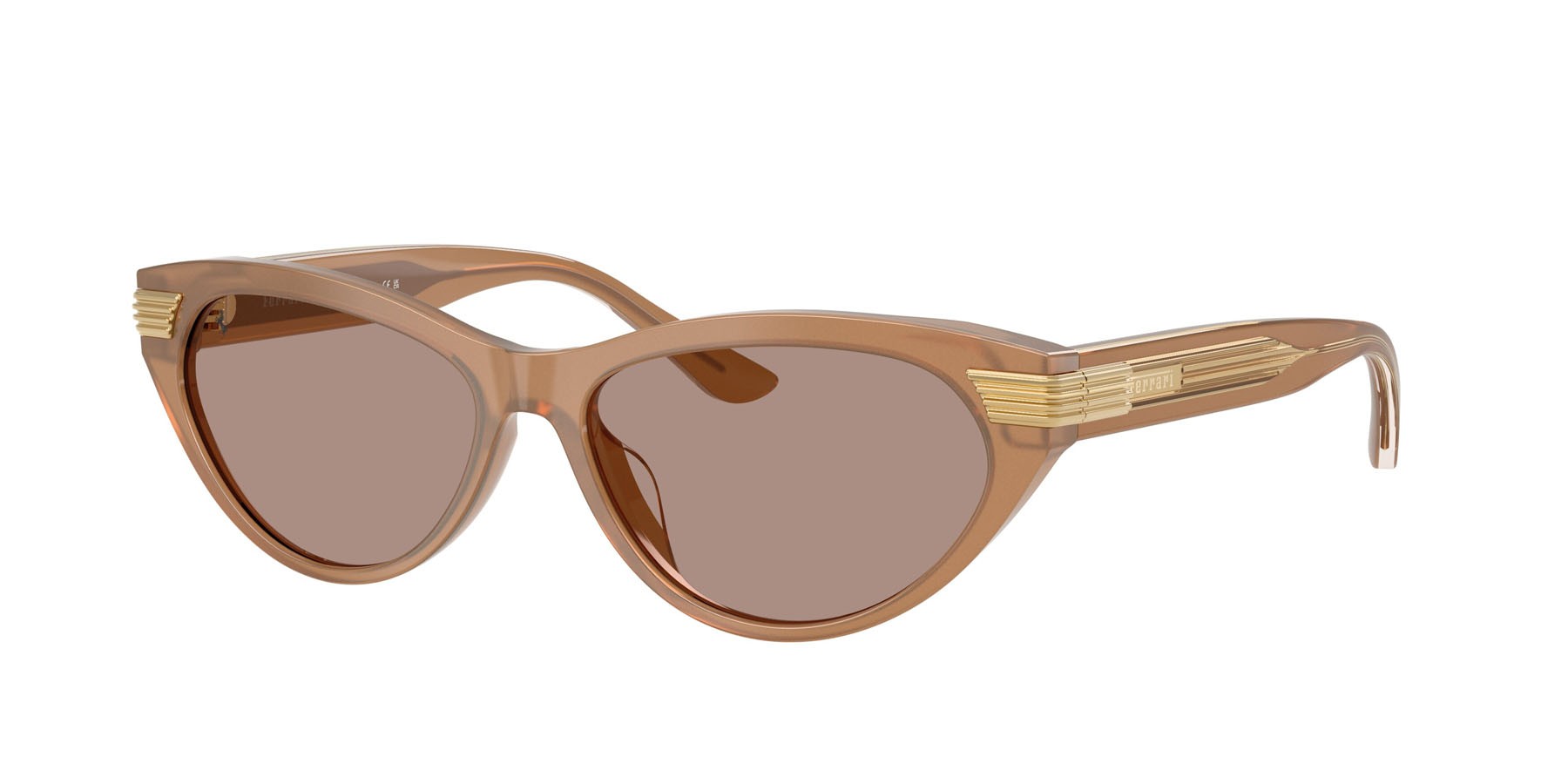 Occhiali da sole Ferrari FH 2020U (755/4Q) colore marrone chiaro perlato forma cat eye lenti marrone