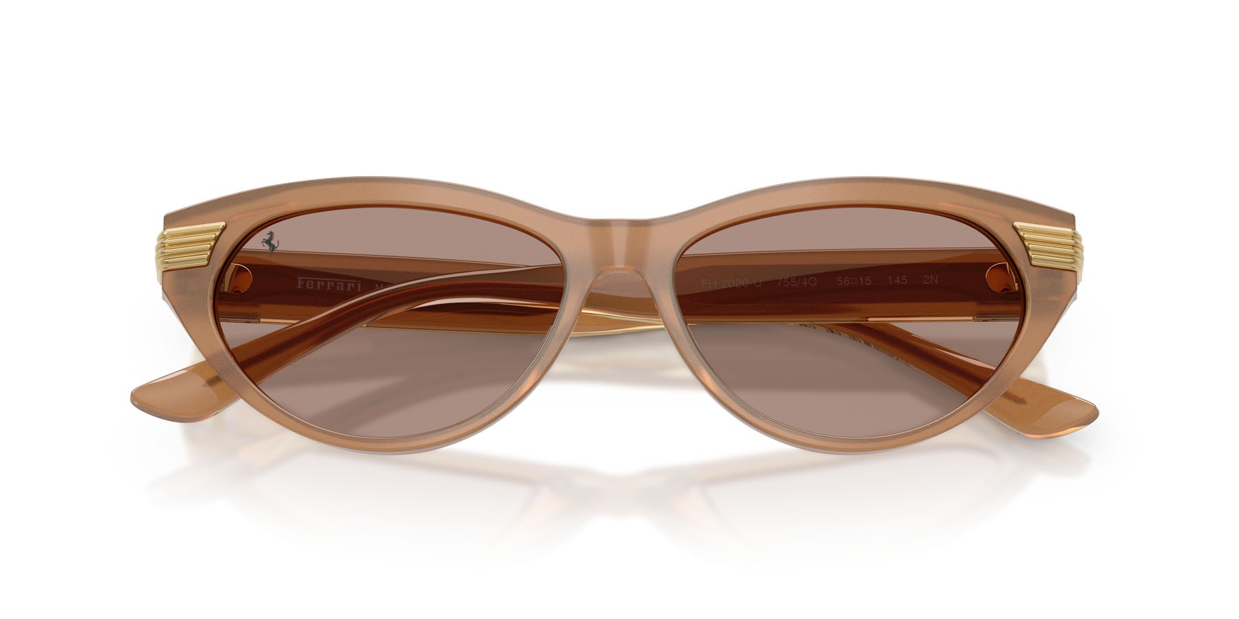 Occhiali da sole Ferrari FH 2020U (755/4Q) colore marrone chiaro perlato forma cat eye lenti marrone