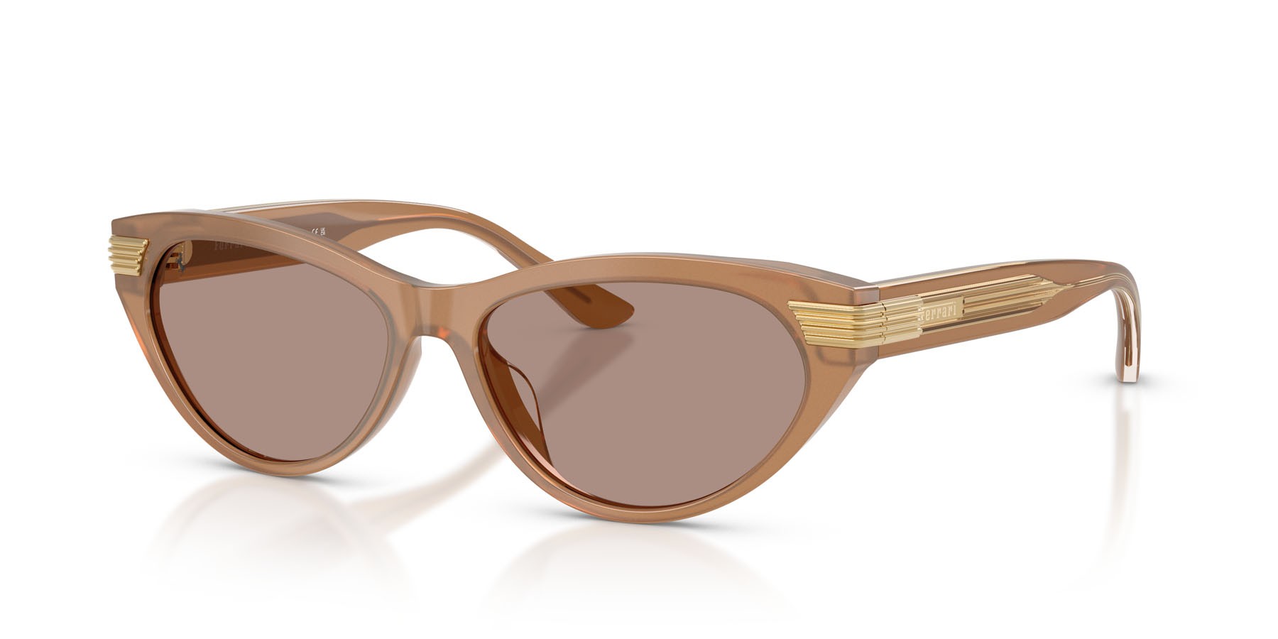 Occhiali da sole Ferrari FH 2020U (755/4Q) colore marrone chiaro perlato forma cat eye lenti marrone