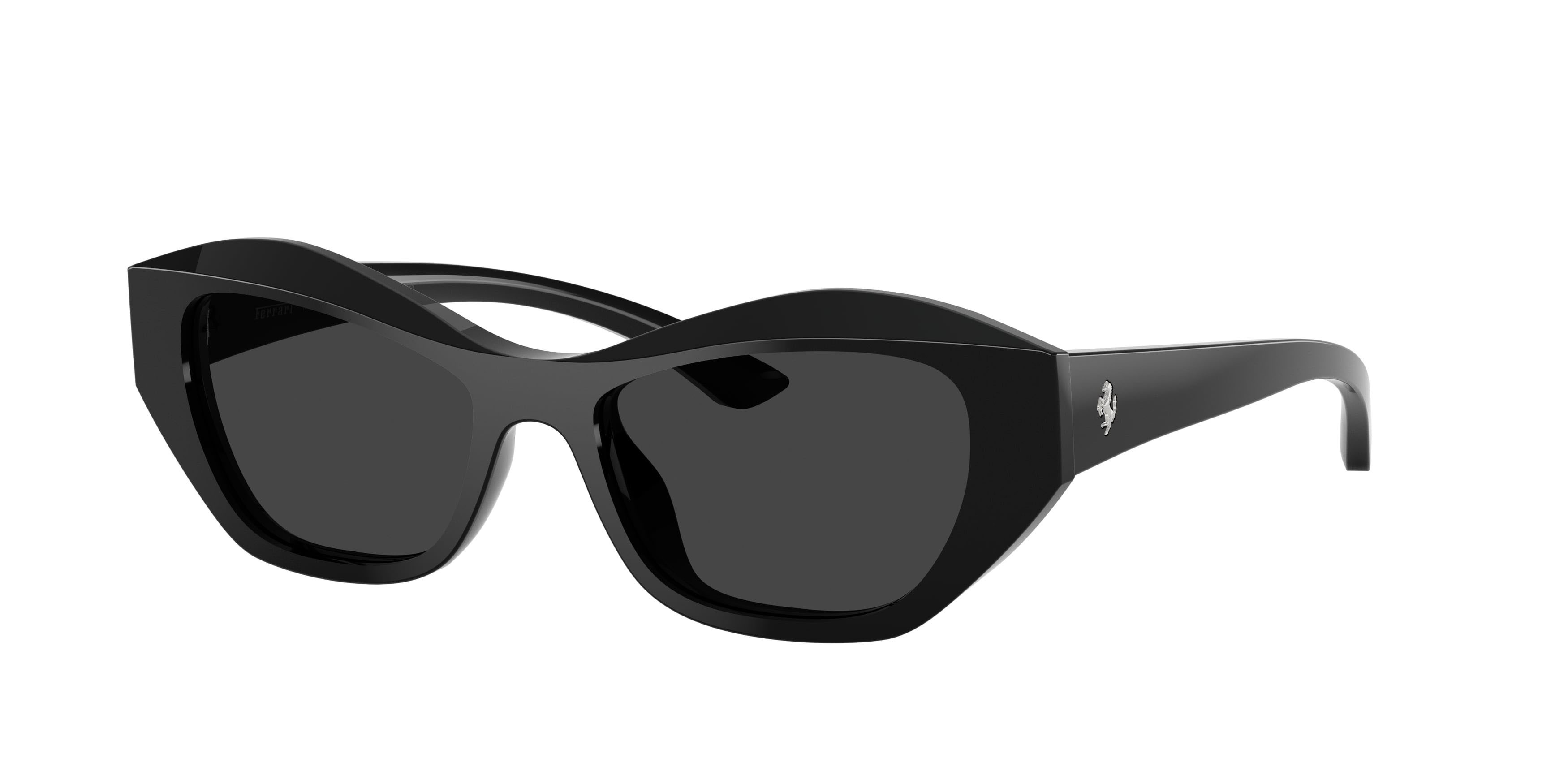 Occhiali da sole Ferrari FH 2022U (701/48) colore nero lucido forma cat eye lenti nero