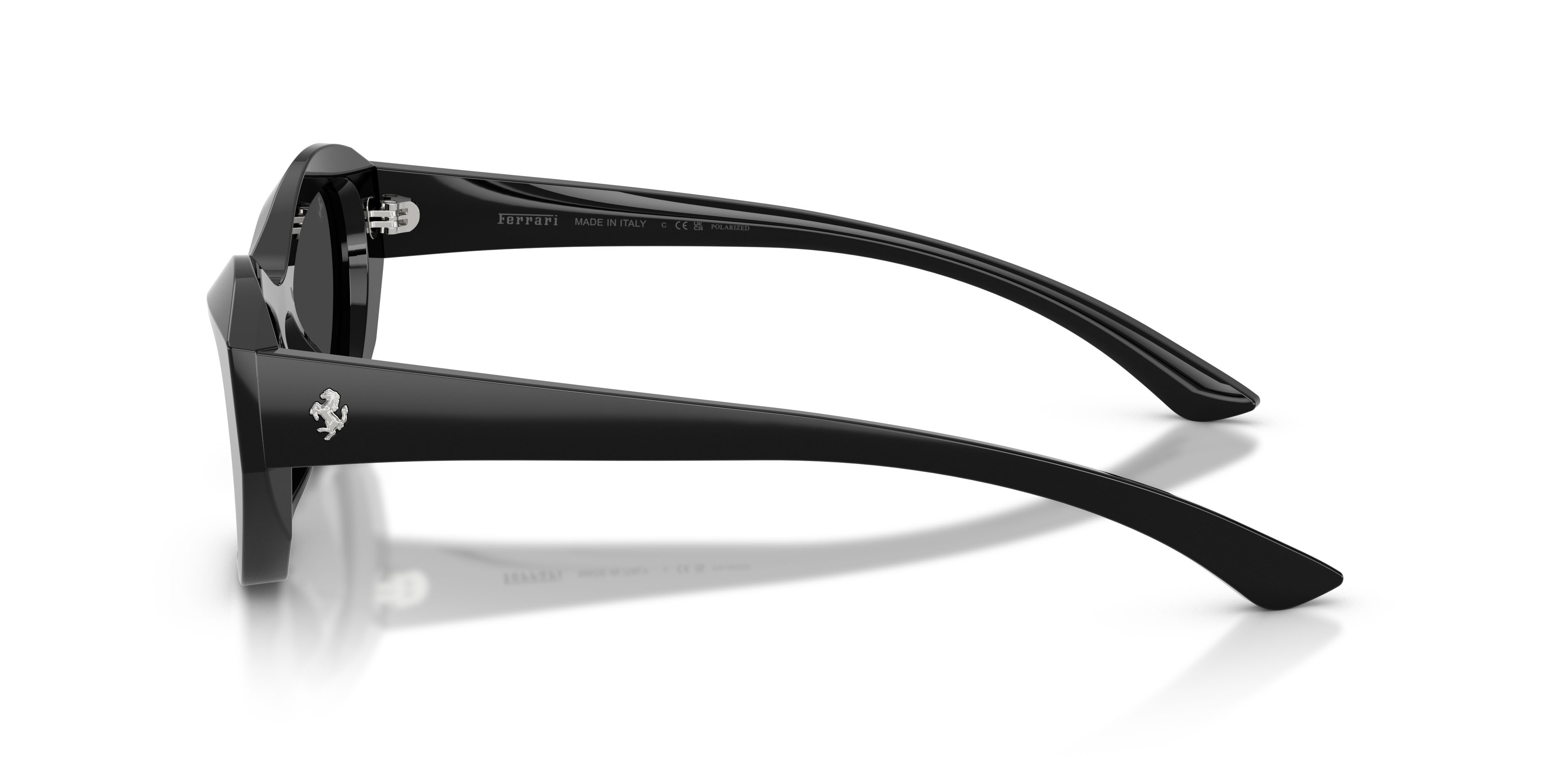 Occhiali da sole Ferrari FH 2022U (701/48) colore nero lucido forma cat eye lenti nero