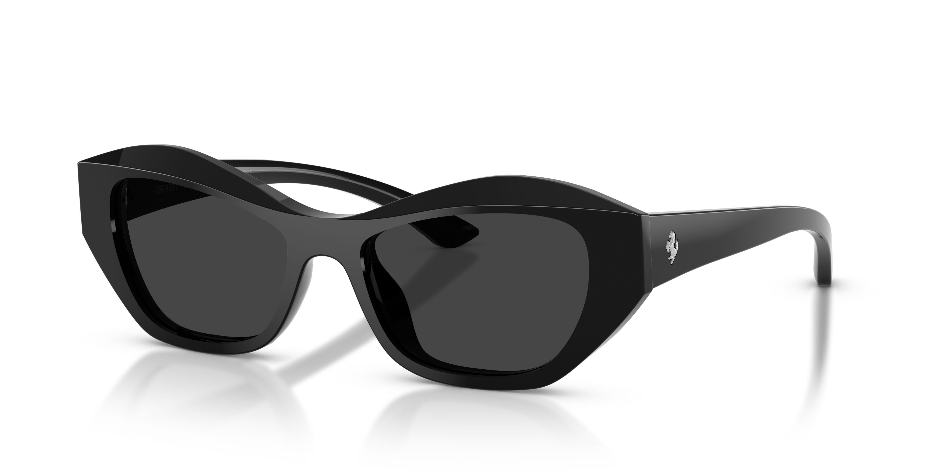 Occhiali da sole Ferrari FH 2022U (701/48) colore nero lucido forma cat eye lenti nero