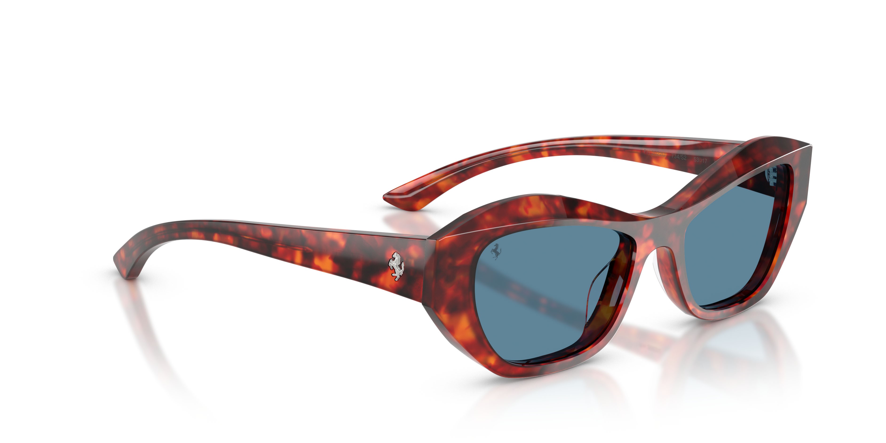 Occhiali da sole Ferrari FH 2022U (734/S2) colore havana rosso forma cat eye lenti polarizzata blu