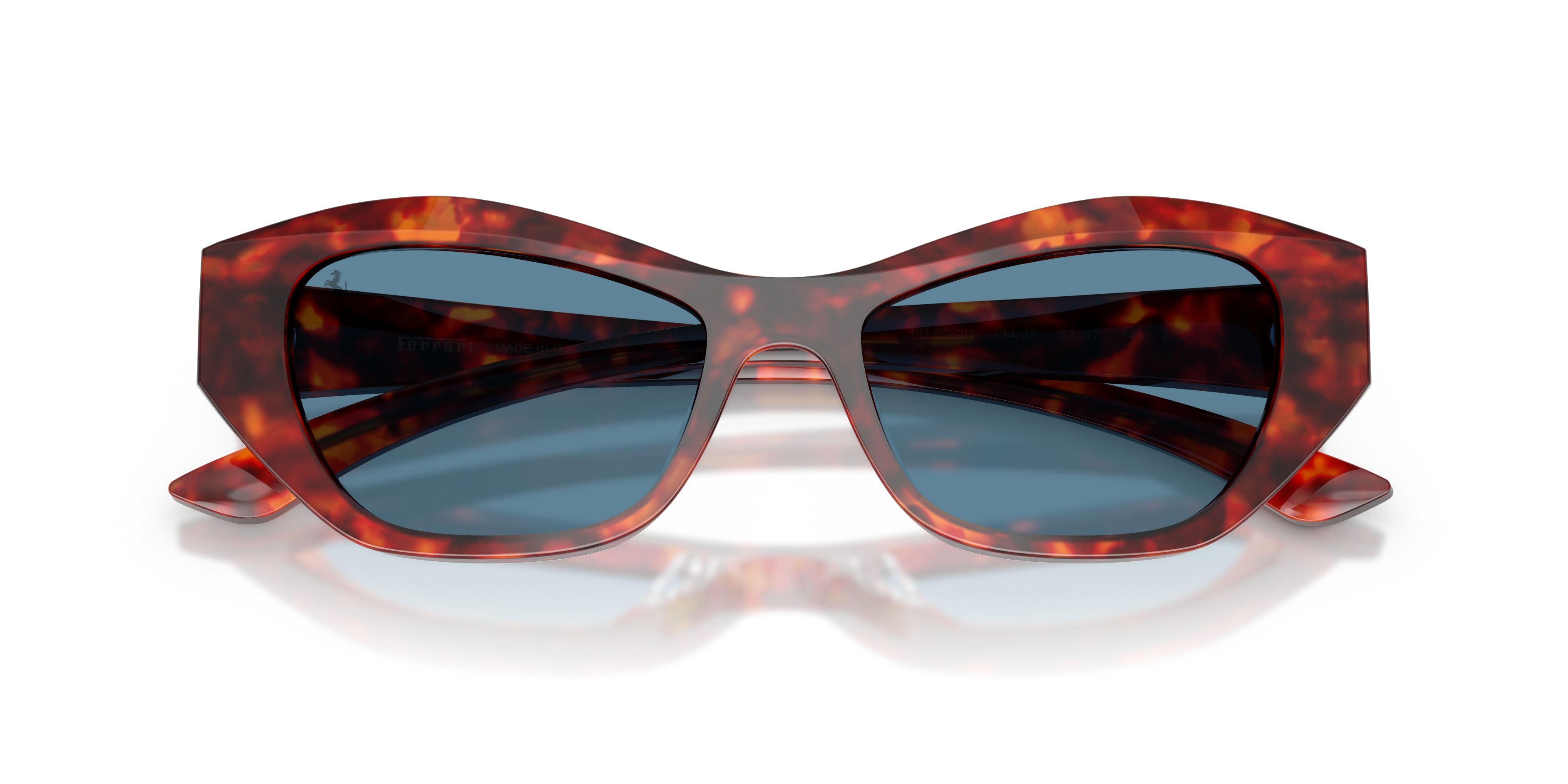 Occhiali da sole Ferrari FH 2022U (734/S2) colore havana rosso forma cat eye lenti polarizzata blu