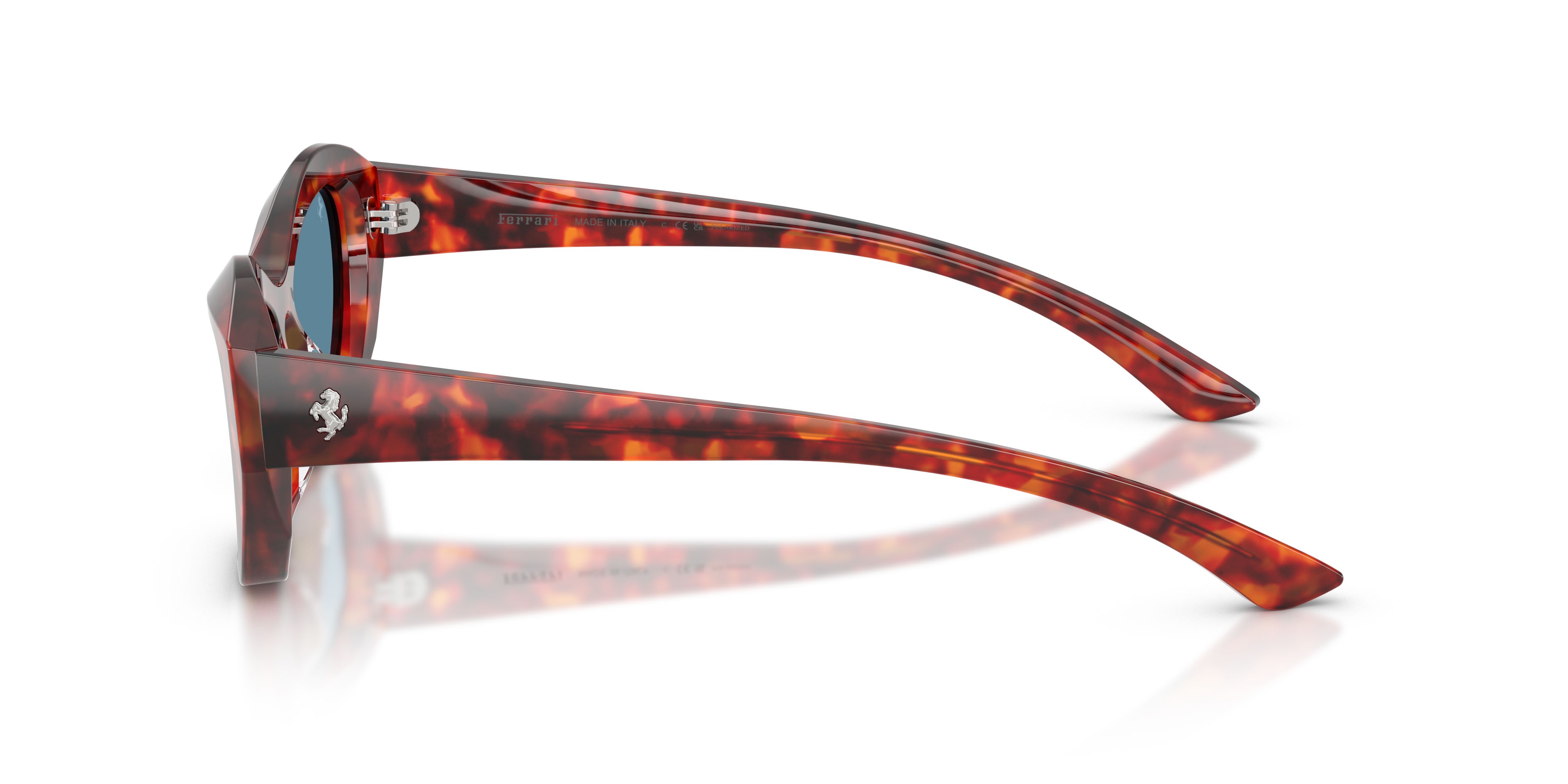 Occhiali da sole Ferrari FH 2022U (734/S2) colore havana rosso forma cat eye lenti polarizzata blu