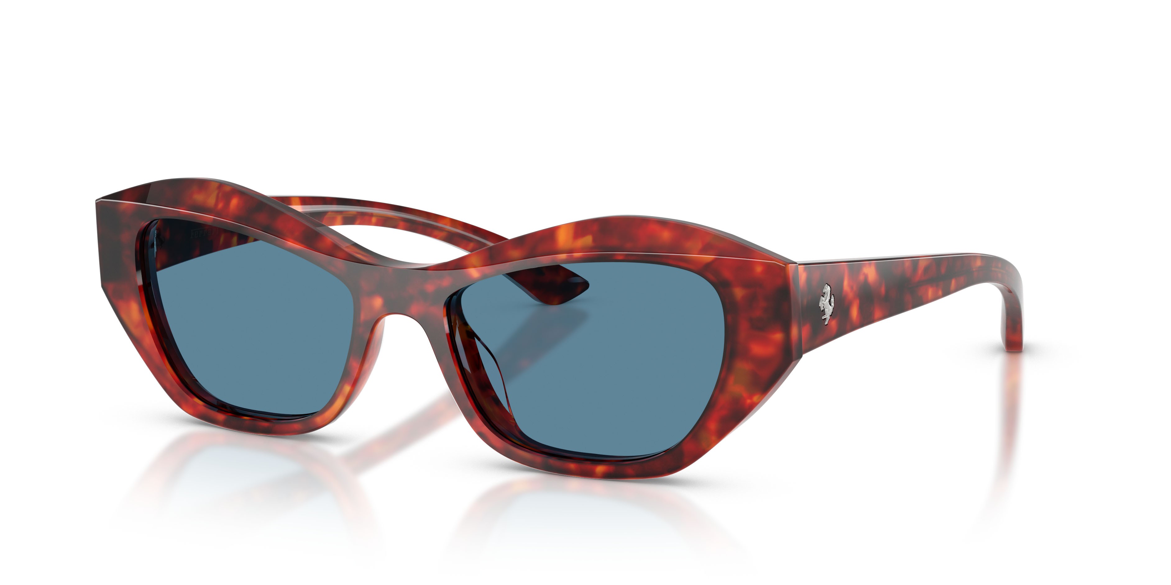 Occhiali da sole Ferrari FH 2022U (734/S2) colore havana rosso forma cat eye lenti polarizzata blu