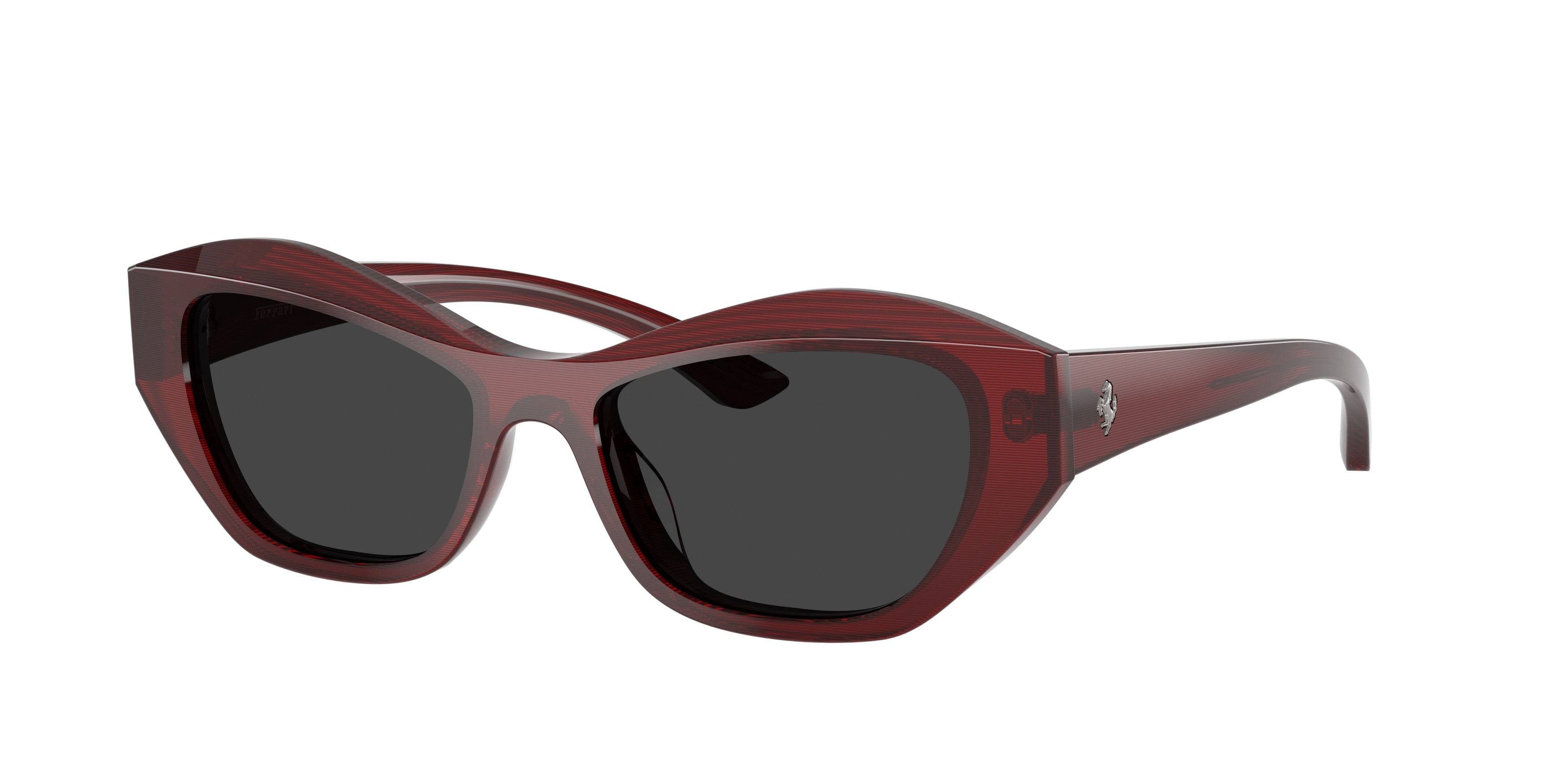 Occhiali da sole Ferrari FH 2022U (764/48) colore striato rosso forma cat eye lenti nero