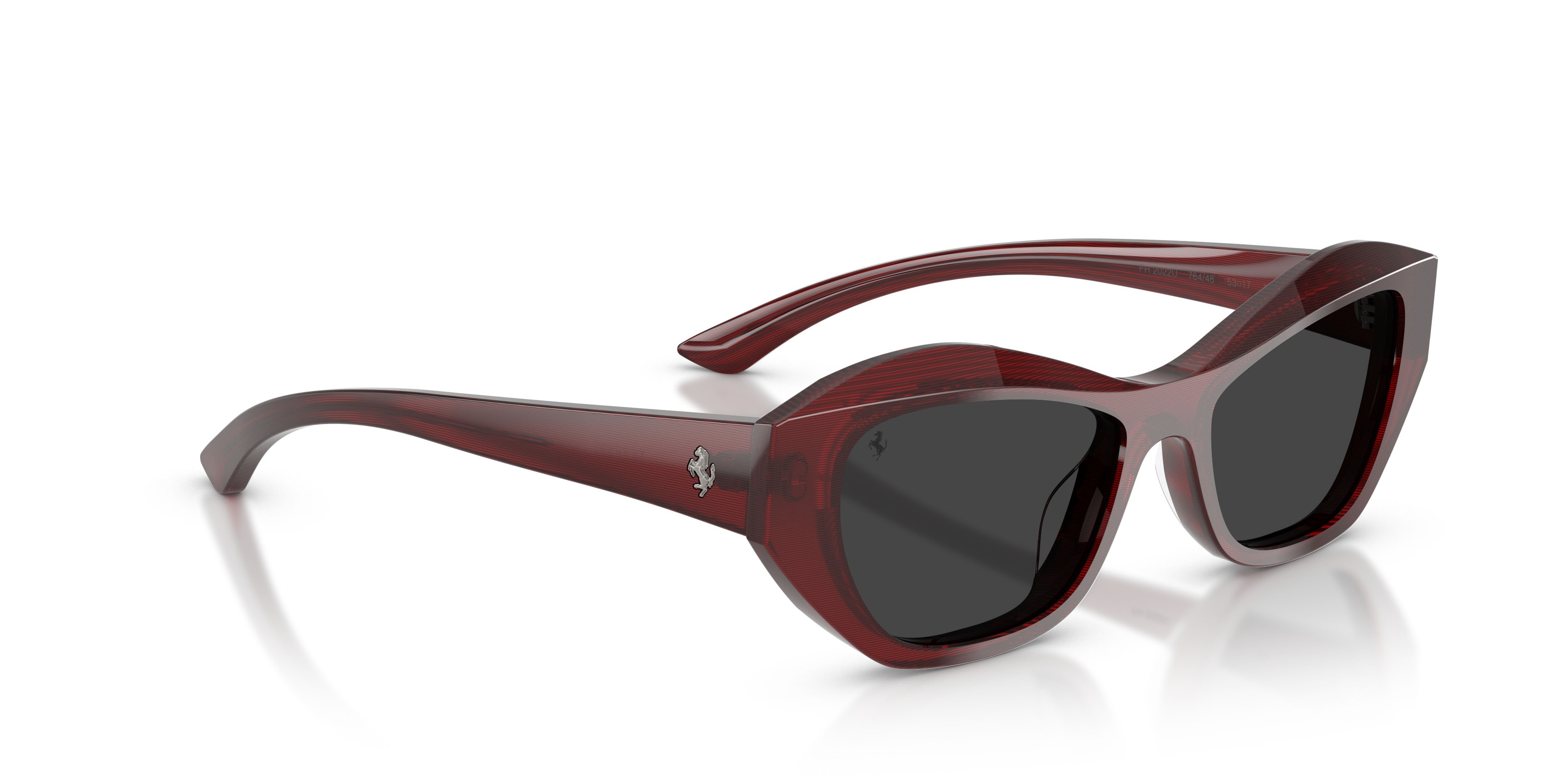 Occhiali da sole Ferrari FH 2022U (764/48) colore striato rosso forma cat eye lenti nero